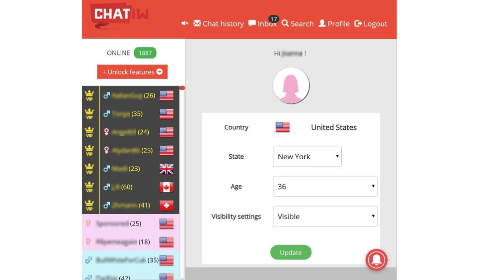 Searching options and filters at Chatiw
