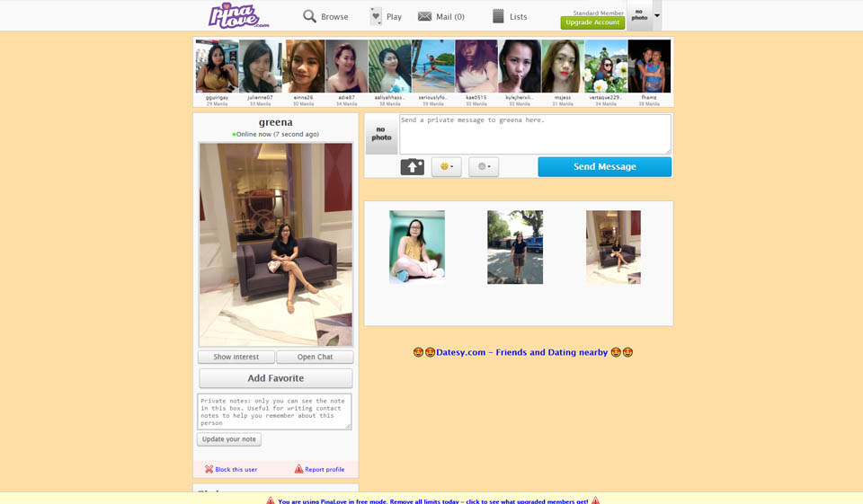 PinaLove mobiele versie