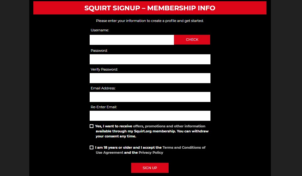 Searching Options and Filters at Squirt