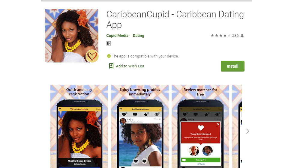 CaribbeanCupid mobile version