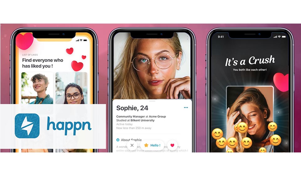 Happn (Web, iOS, An-droid)