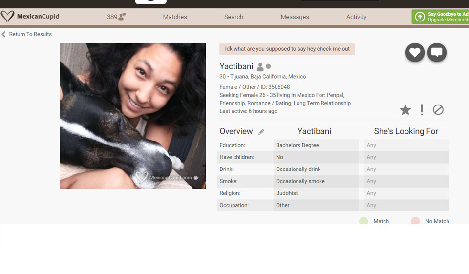 Mexican Cupid accounts