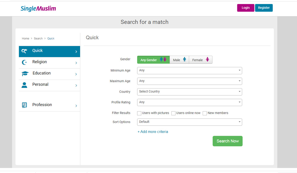 Single Muslim Features