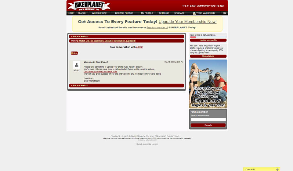 Roghanna Cuardaigh agus Scagairí ag BikerPlanet