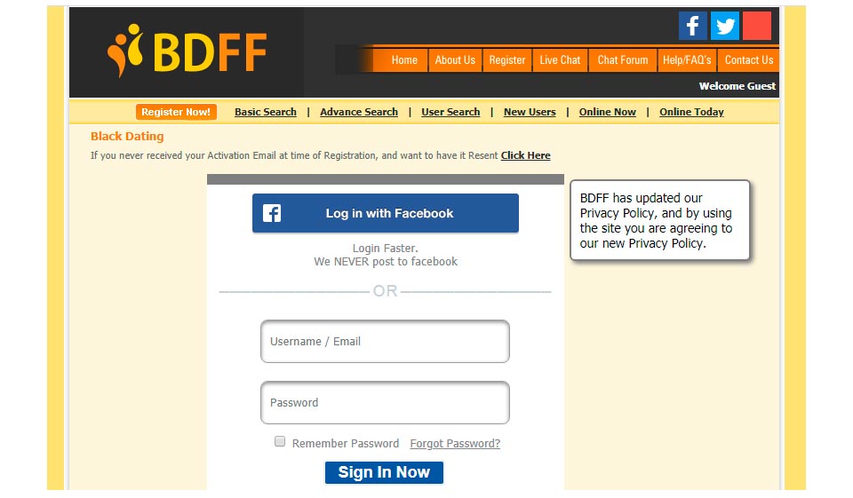 Black Dating for Free Interface