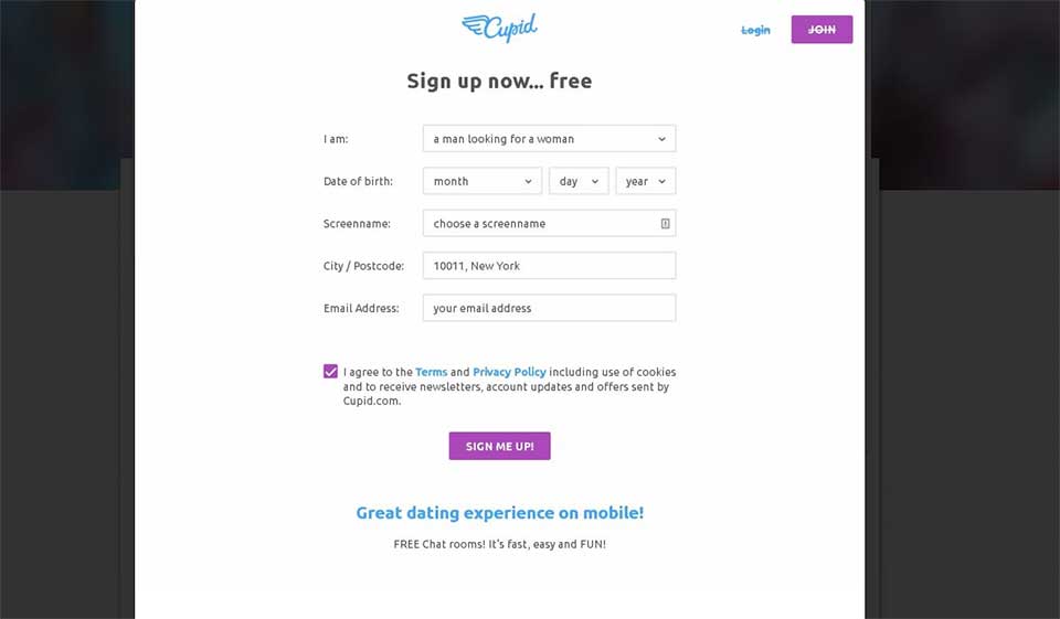 Cupid Sign Up