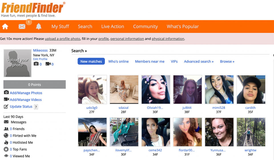 FriendFinder-Methoden