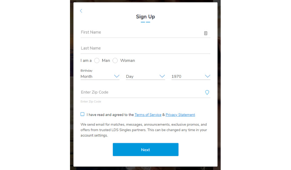 LDSSingles Interface