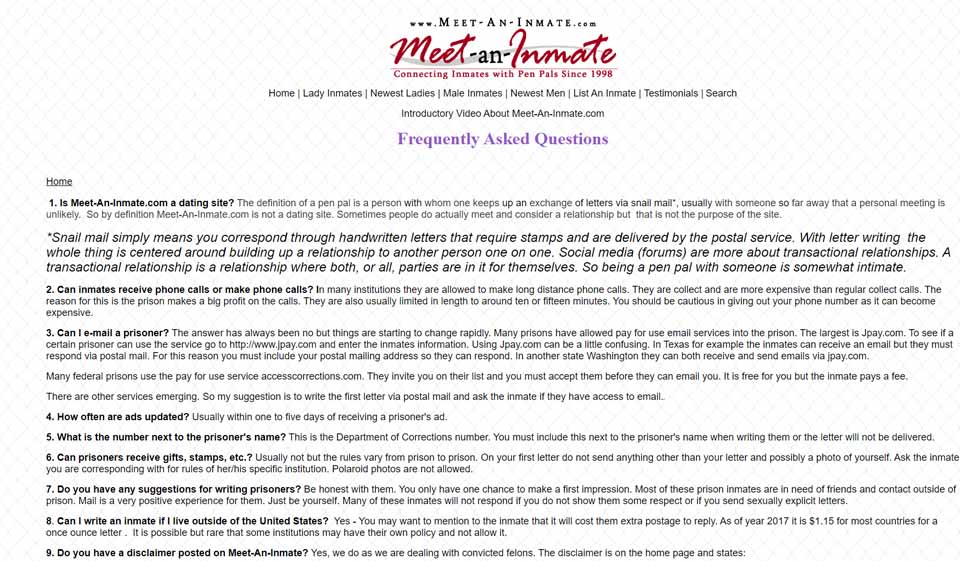 Meet an Inmate Review 2020