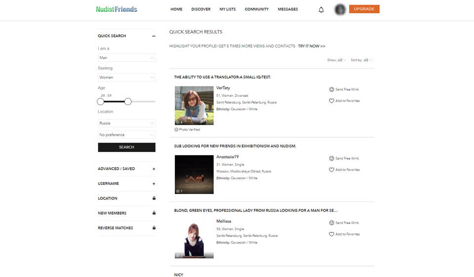 Nudist Friends Features