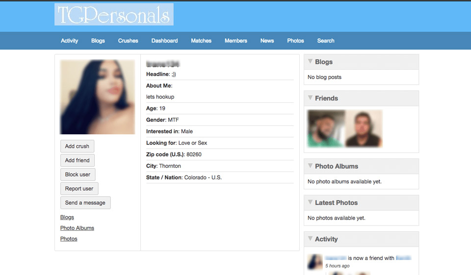 TGPersonals Website
