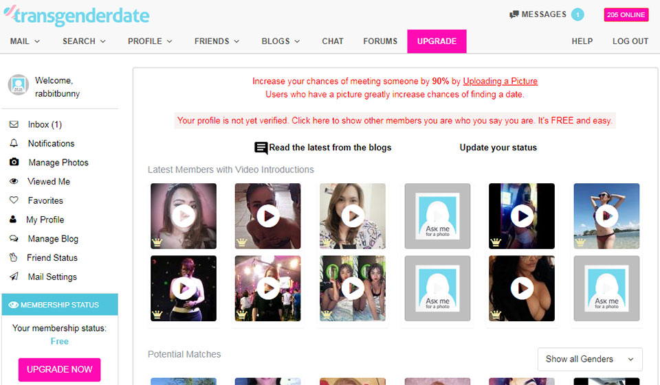 TransgenderDate Features