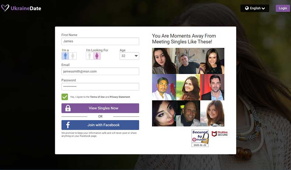 Ucrania Fecha de registro