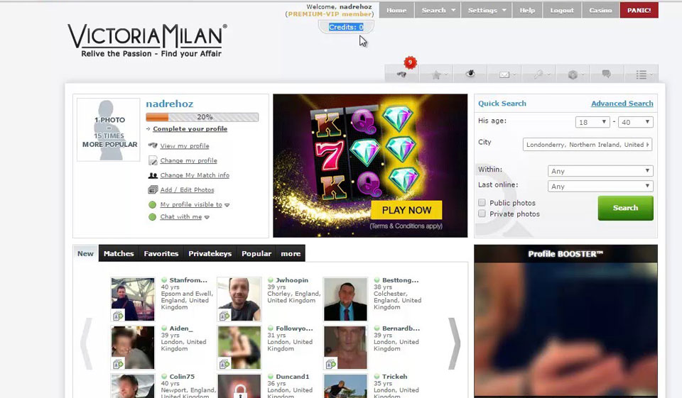 Site-ul Victoria și versiunea mobilă