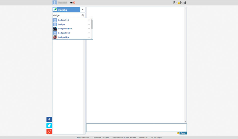 Searching options and filters at E-chat