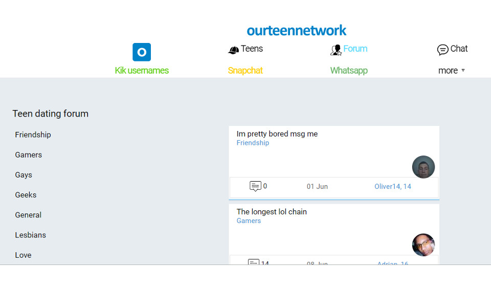 OurteenNetwork-Alternativen