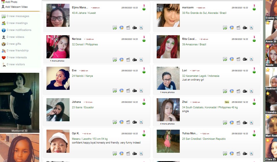 Searching Options and Filters at Erisdating?