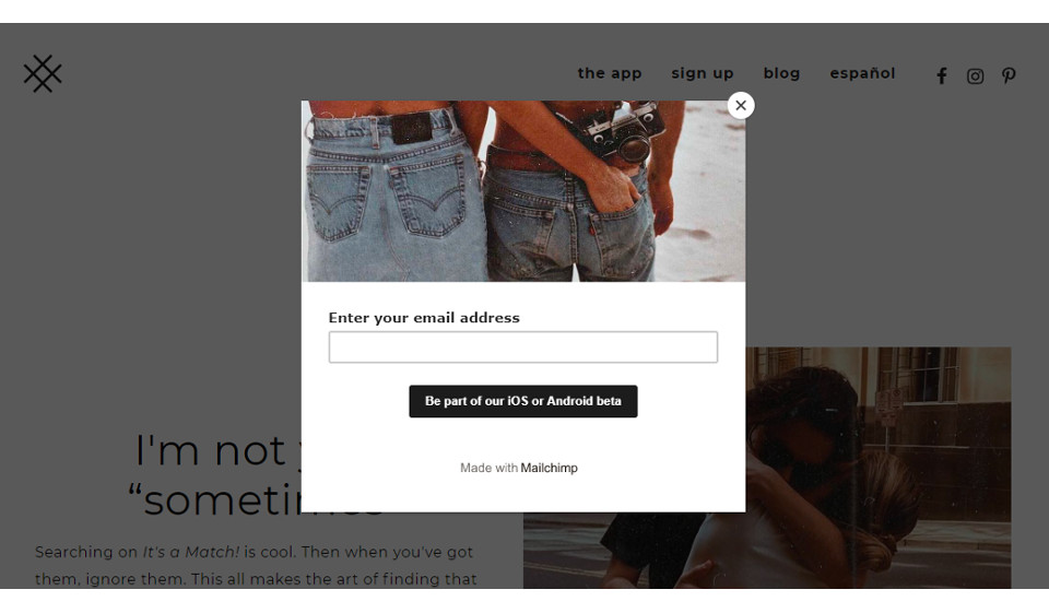 Nettsted, app, grensesnitt, registrering