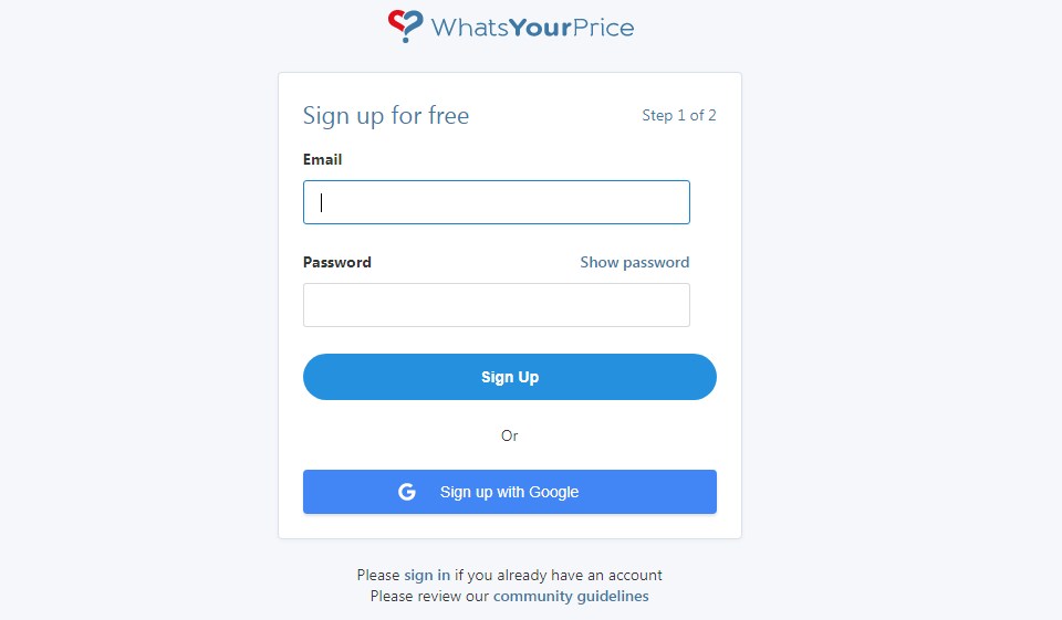 Searching Options and Filters at WhatsYourPrice 