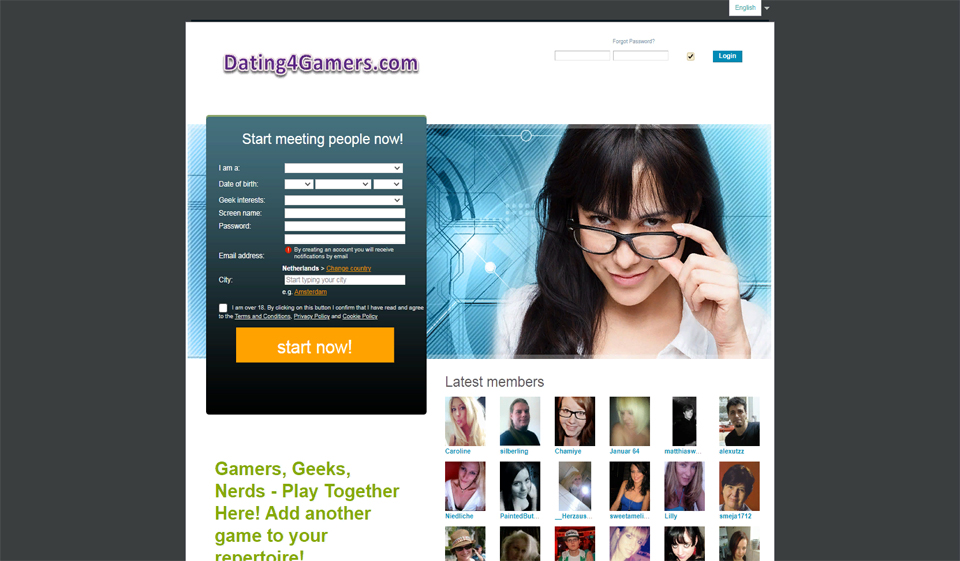 Dating4Gamers (no mobile application is available)