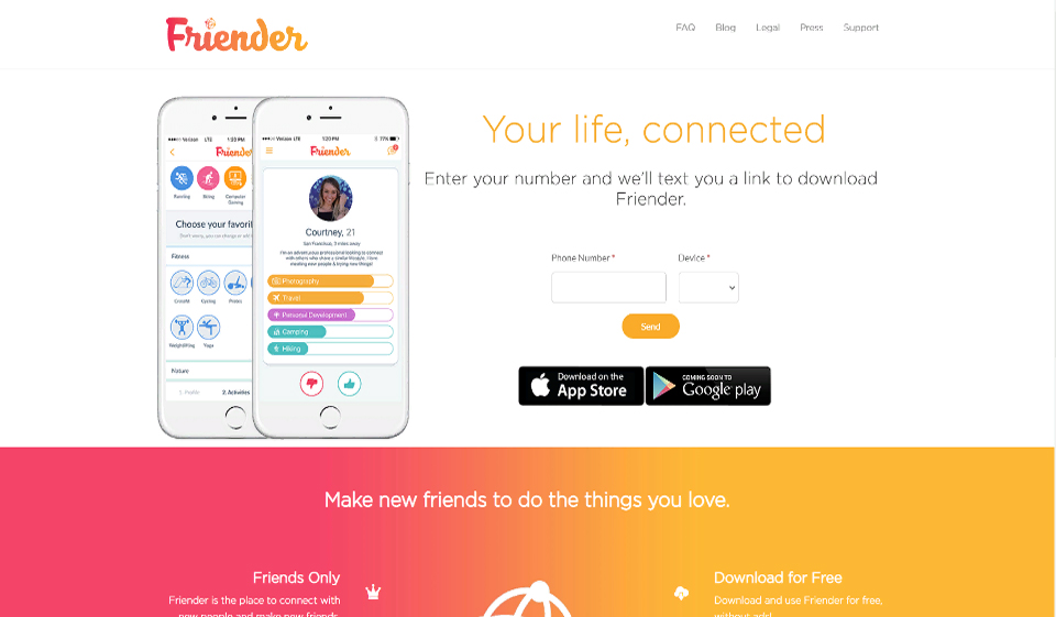 Friender (Android, iOS, Web)