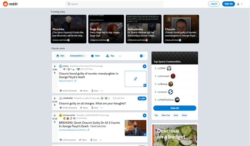 Annunci personali Reddit (web, app)