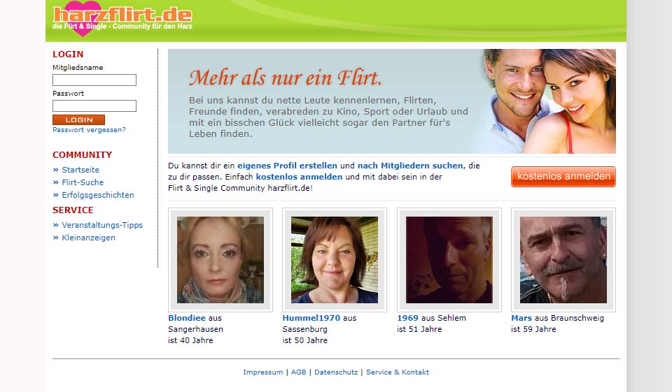 Harzflirt – der Dating-Dienst Singles aus Harz