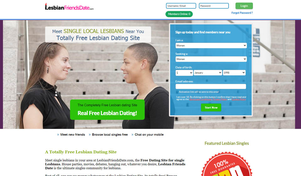 LesbianFriendsDate (Web version only)