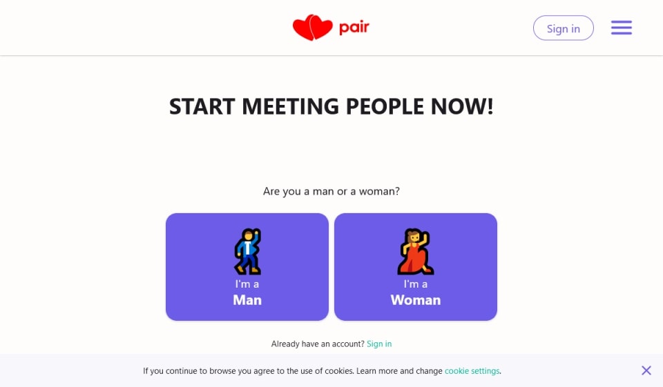 Website, App, interface, registration