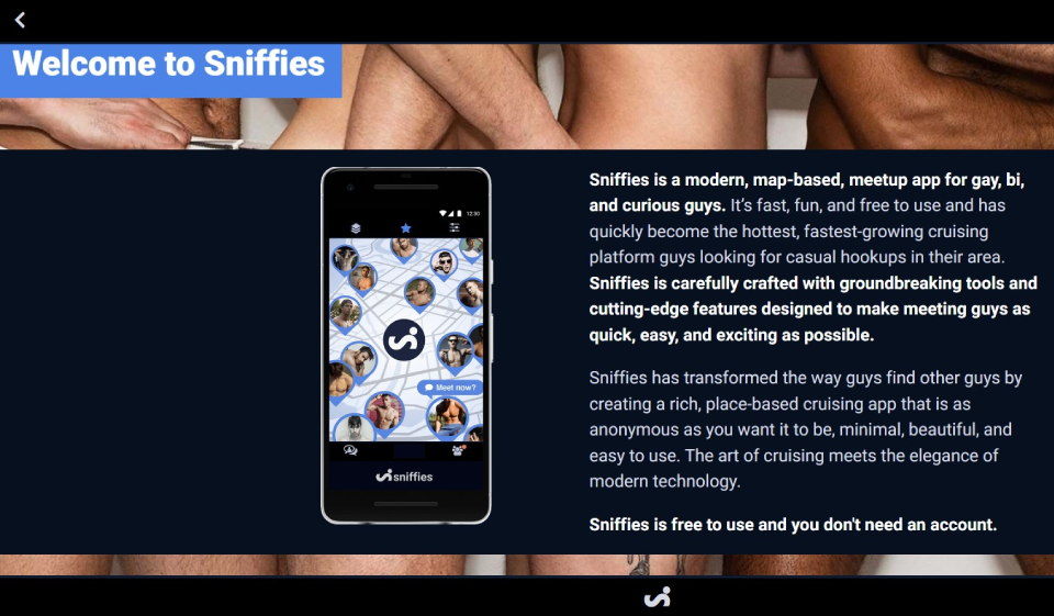 Suchoptionen und Filter bei Sniffies